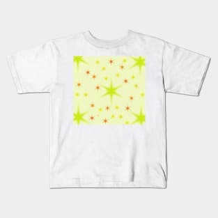 YELLOW ORANGE RED STARS PATTERN BACKGROUND Kids T-Shirt